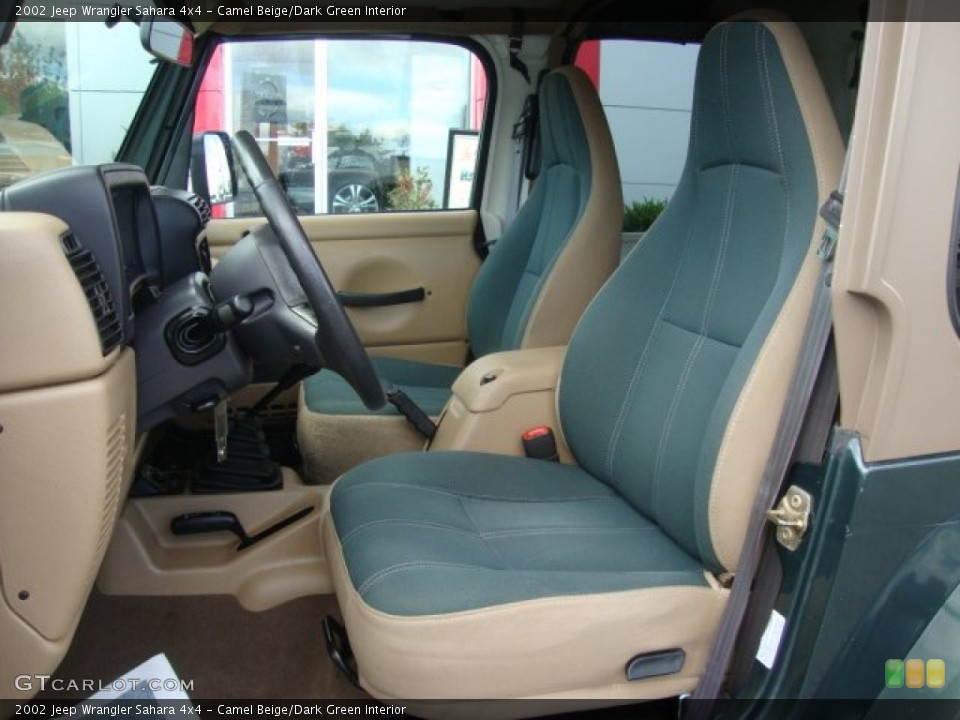 Camel Beige/Dark Green Interior Photo for the 2002 Jeep Wrangler Sahara 4x4 #52254082