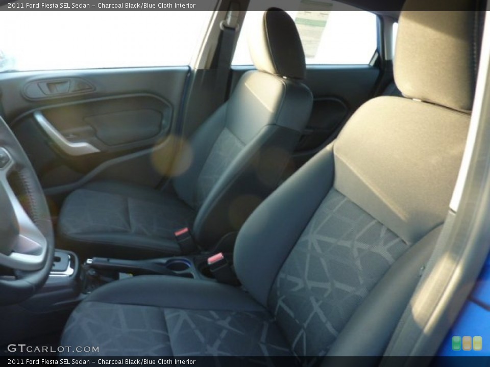 Charcoal Black/Blue Cloth Interior Photo for the 2011 Ford Fiesta SEL Sedan #52264150