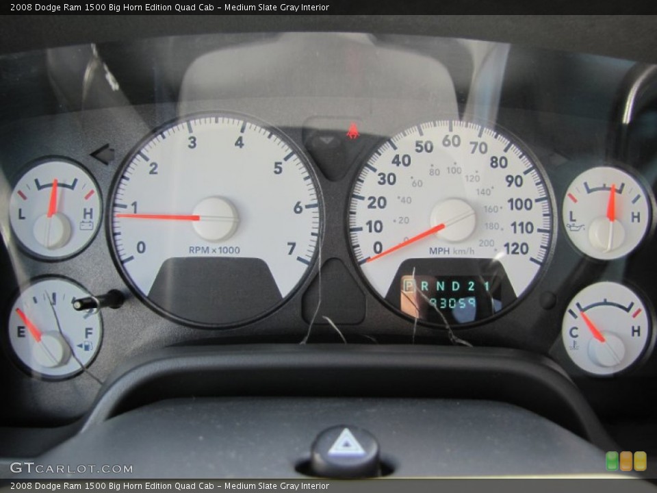 Medium Slate Gray Interior Gauges for the 2008 Dodge Ram 1500 Big Horn Edition Quad Cab #52270657