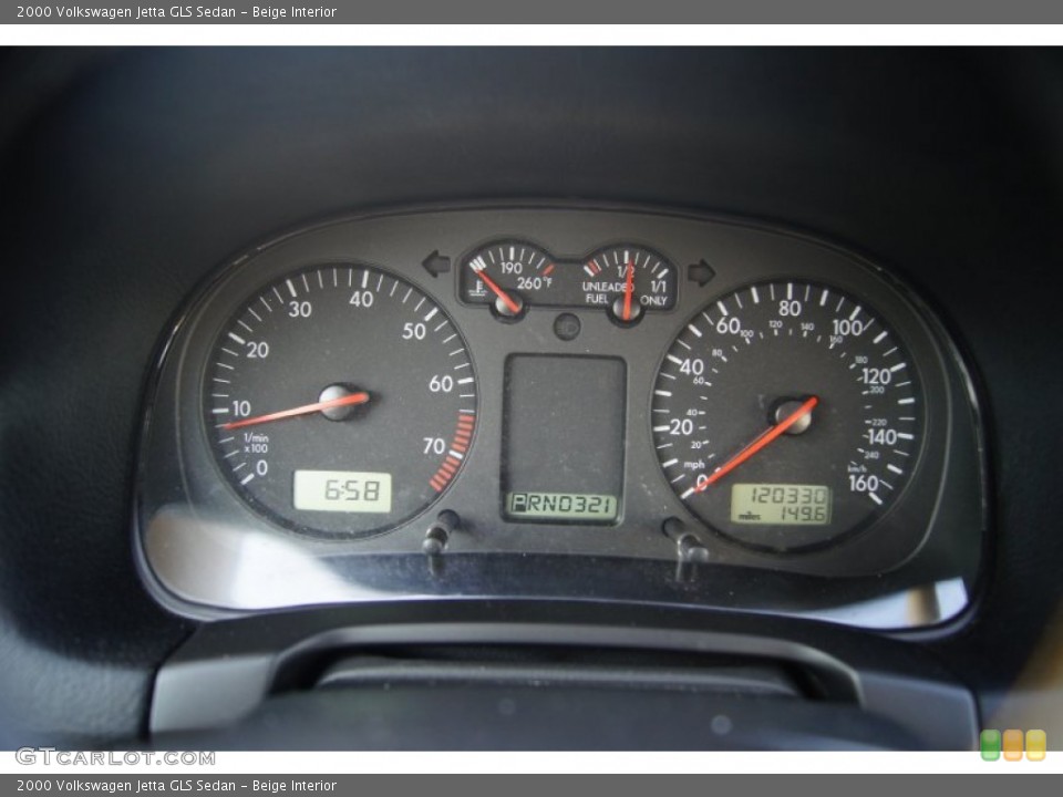 Beige Interior Gauges for the 2000 Volkswagen Jetta GLS Sedan #52273255