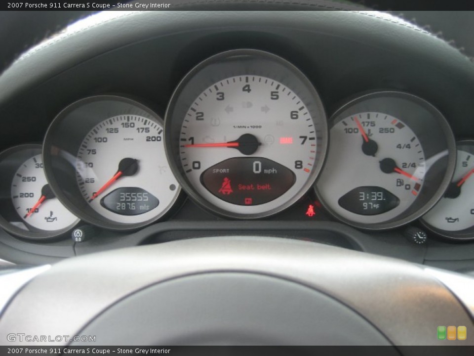 Stone Grey Interior Gauges for the 2007 Porsche 911 Carrera S Coupe #52273963