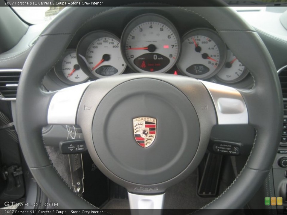 Stone Grey Interior Steering Wheel for the 2007 Porsche 911 Carrera S Coupe #52273993