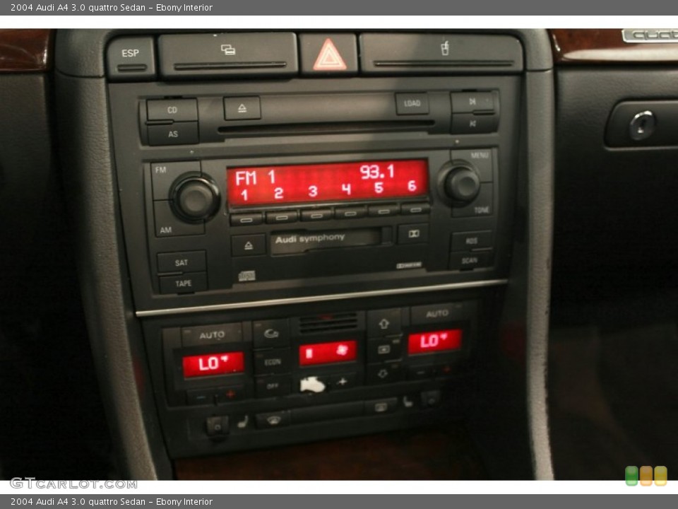 Ebony Interior Controls for the 2004 Audi A4 3.0 quattro Sedan #52284554