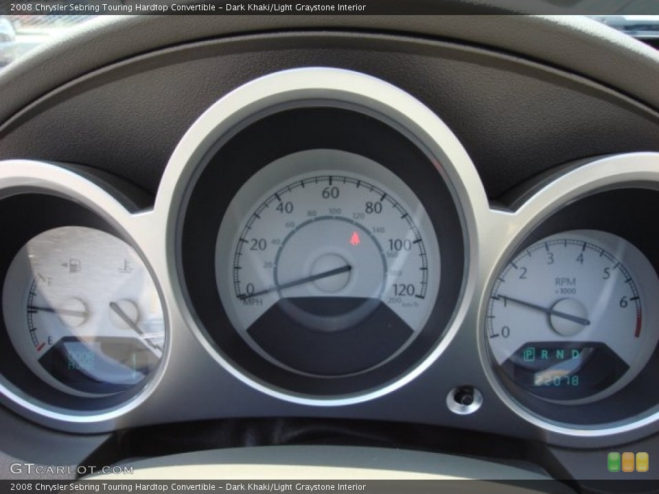 Dark Khaki/Light Graystone Interior Gauges for the 2008 Chrysler Sebring Touring Hardtop Convertible #52286021