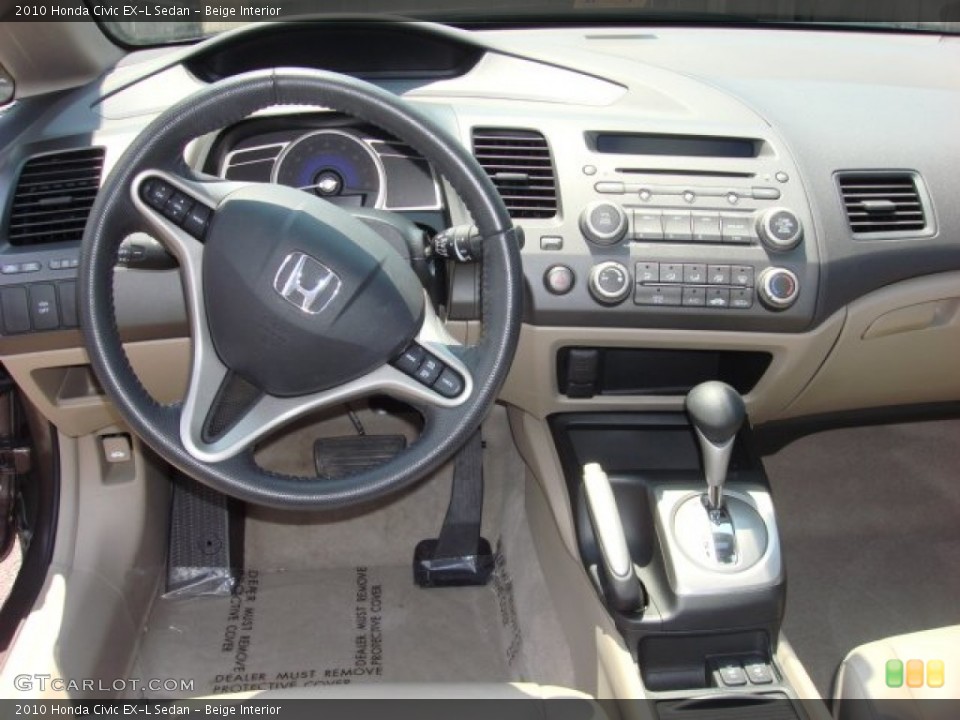 Beige Interior Dashboard for the 2010 Honda Civic EX-L Sedan #52286366