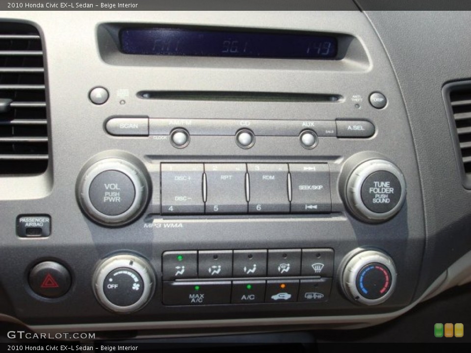 Beige Interior Controls for the 2010 Honda Civic EX-L Sedan #52286450