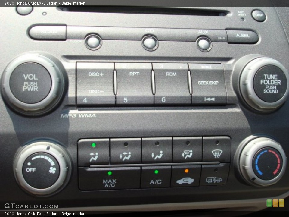 Beige Interior Controls for the 2010 Honda Civic EX-L Sedan #52286465