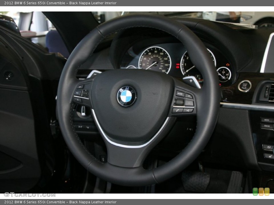 Black Nappa Leather Interior Steering Wheel for the 2012 BMW 6 Series 650i Convertible #52293377