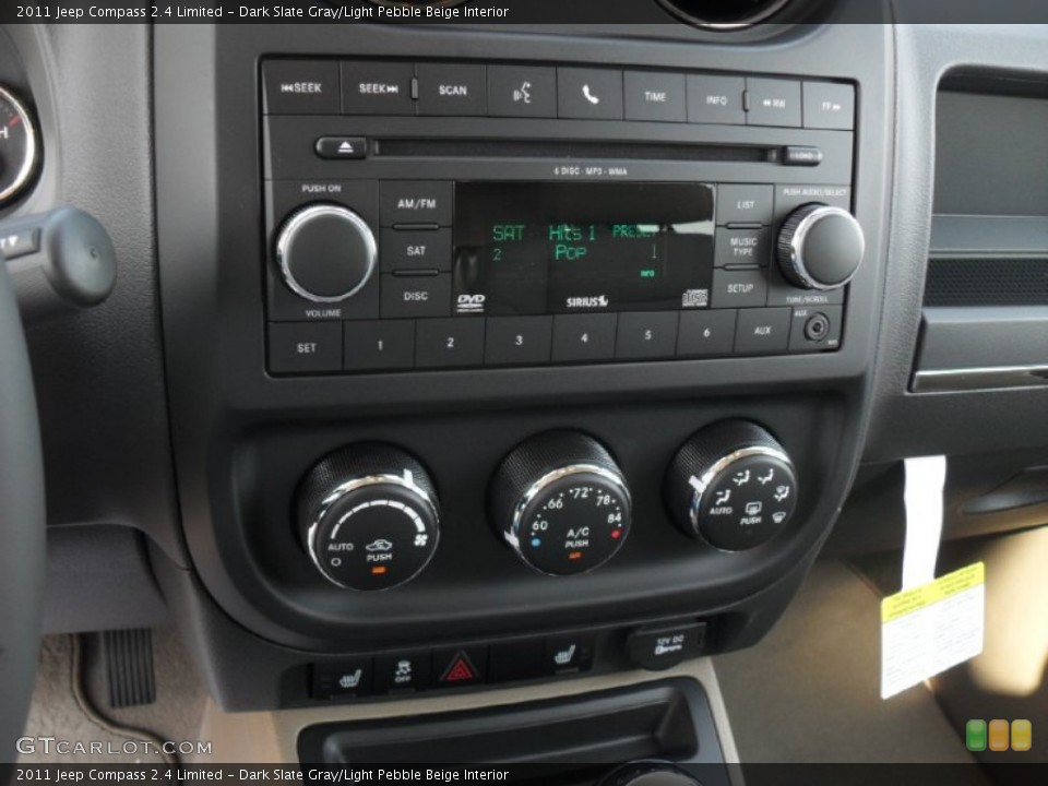Dark Slate Gray/Light Pebble Beige Interior Controls for the 2011 Jeep Compass 2.4 Limited #52294022