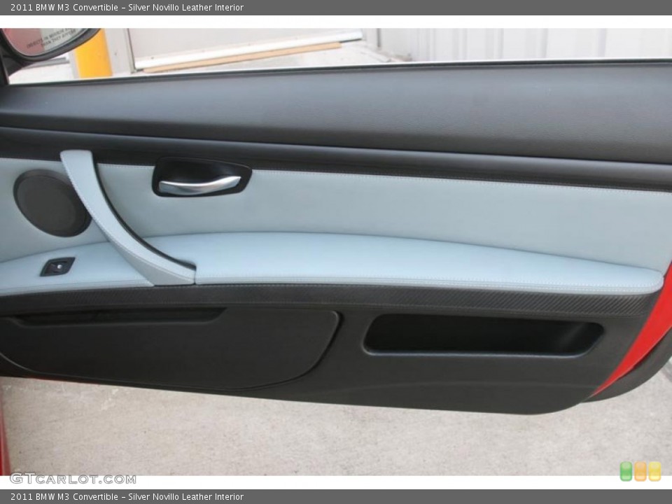 Silver Novillo Leather Interior Door Panel for the 2011 BMW M3 Convertible #52297922