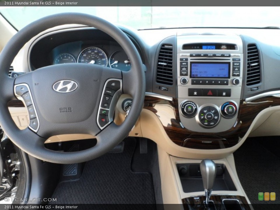 Beige Interior Dashboard for the 2011 Hyundai Santa Fe GLS #52298081