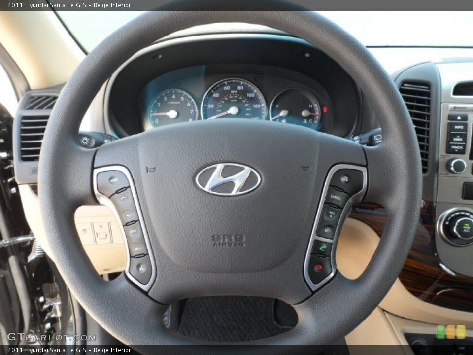Beige Interior Steering Wheel for the 2011 Hyundai Santa Fe GLS #52298204