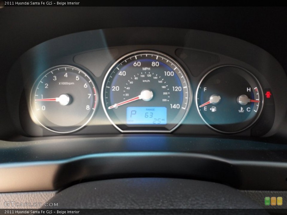 Beige Interior Gauges for the 2011 Hyundai Santa Fe GLS #52298213