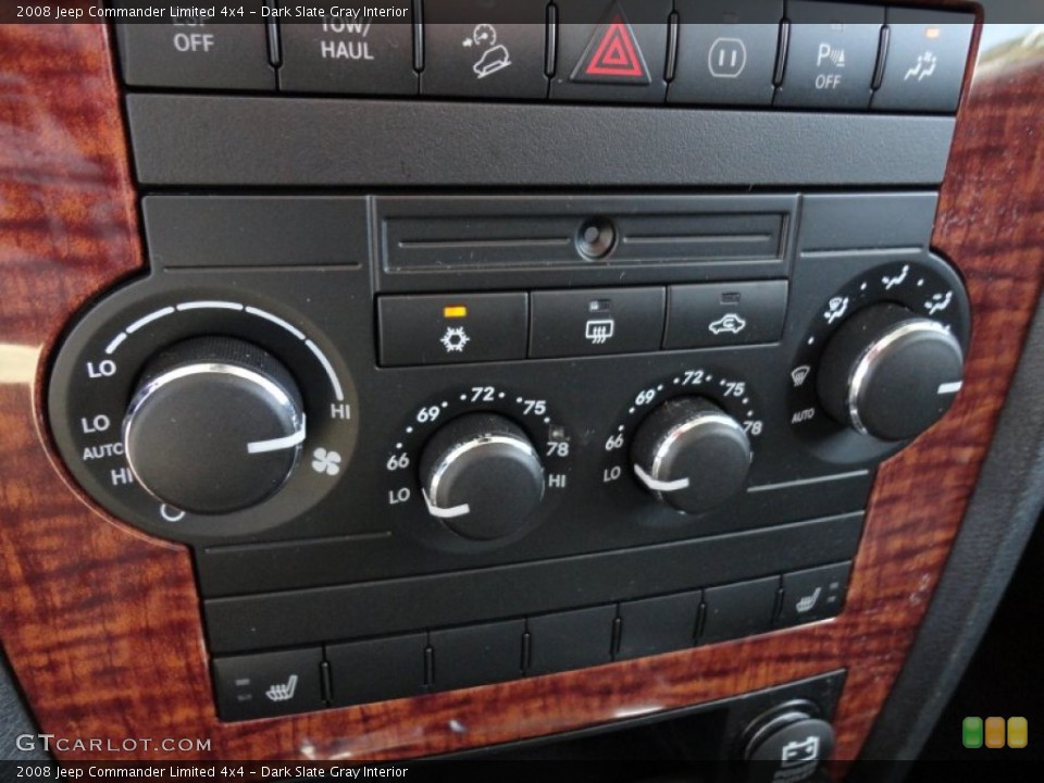 Dark Slate Gray Interior Controls for the 2008 Jeep Commander Limited 4x4 #52314507