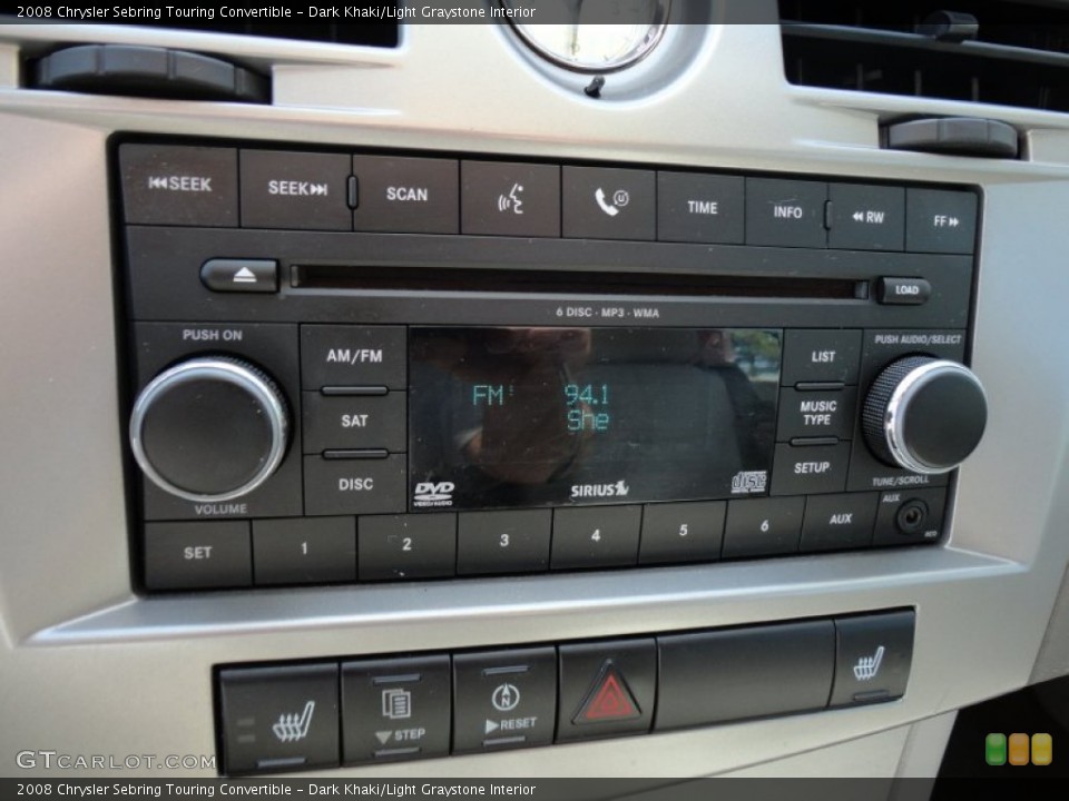 Dark Khaki/Light Graystone Interior Controls for the 2008 Chrysler Sebring Touring Convertible #52315389