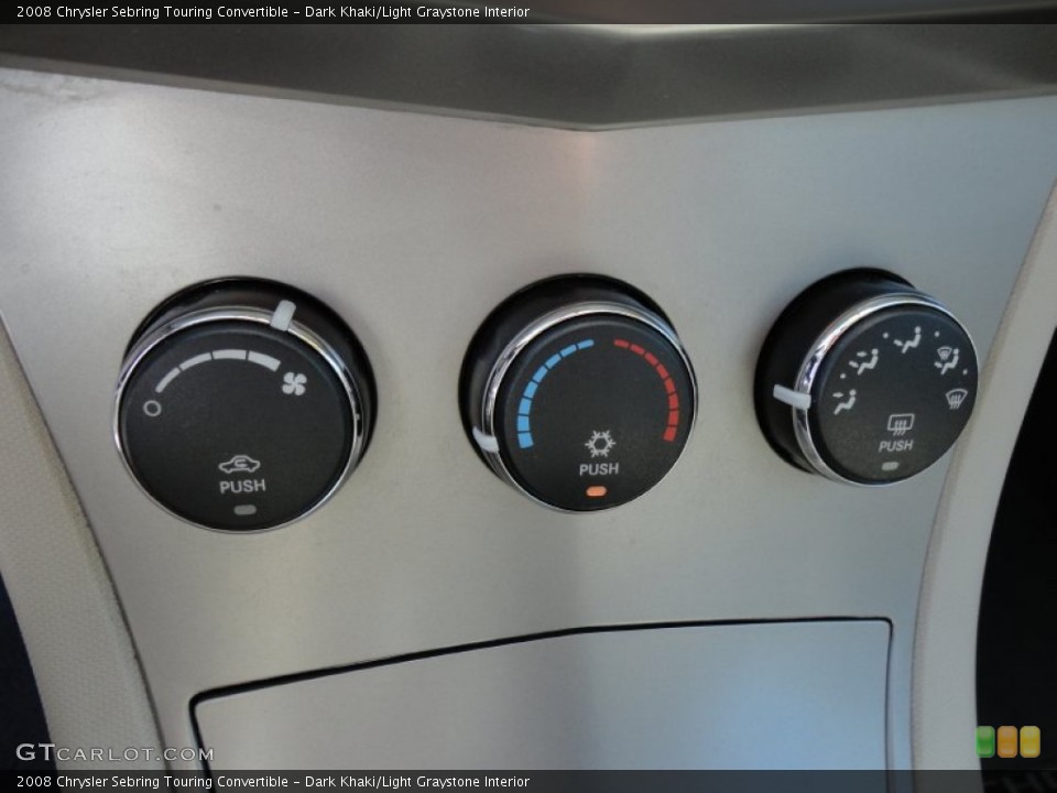 Dark Khaki/Light Graystone Interior Controls for the 2008 Chrysler Sebring Touring Convertible #52315401
