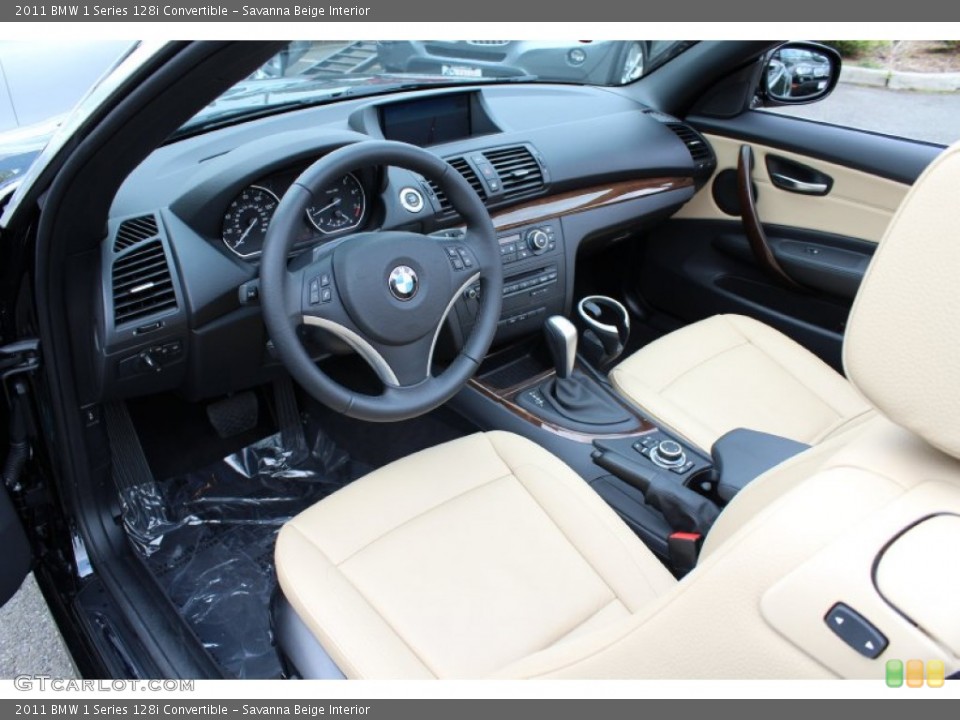Savanna Beige Interior Prime Interior for the 2011 BMW 1 Series 128i Convertible #52316751