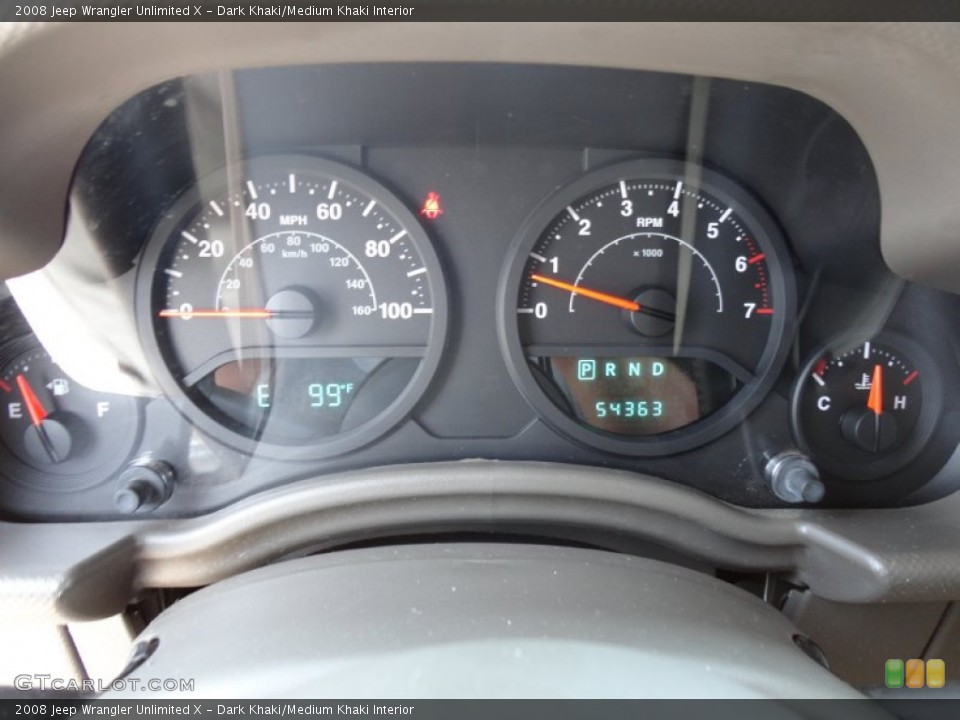Dark Khaki/Medium Khaki Interior Gauges for the 2008 Jeep Wrangler Unlimited X #52316757