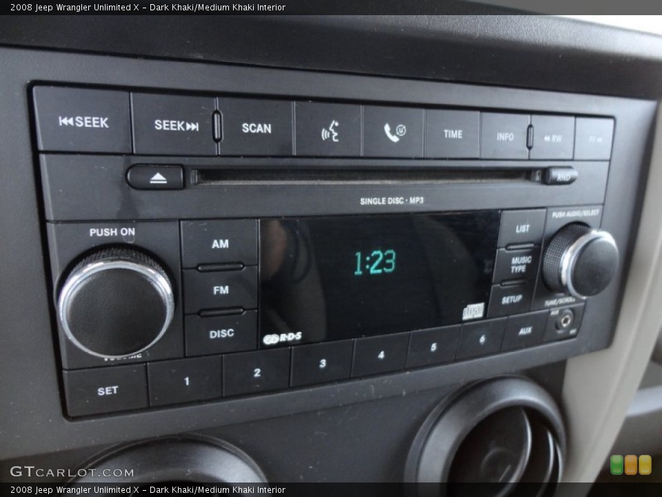 Dark Khaki/Medium Khaki Interior Controls for the 2008 Jeep Wrangler Unlimited X #52316772
