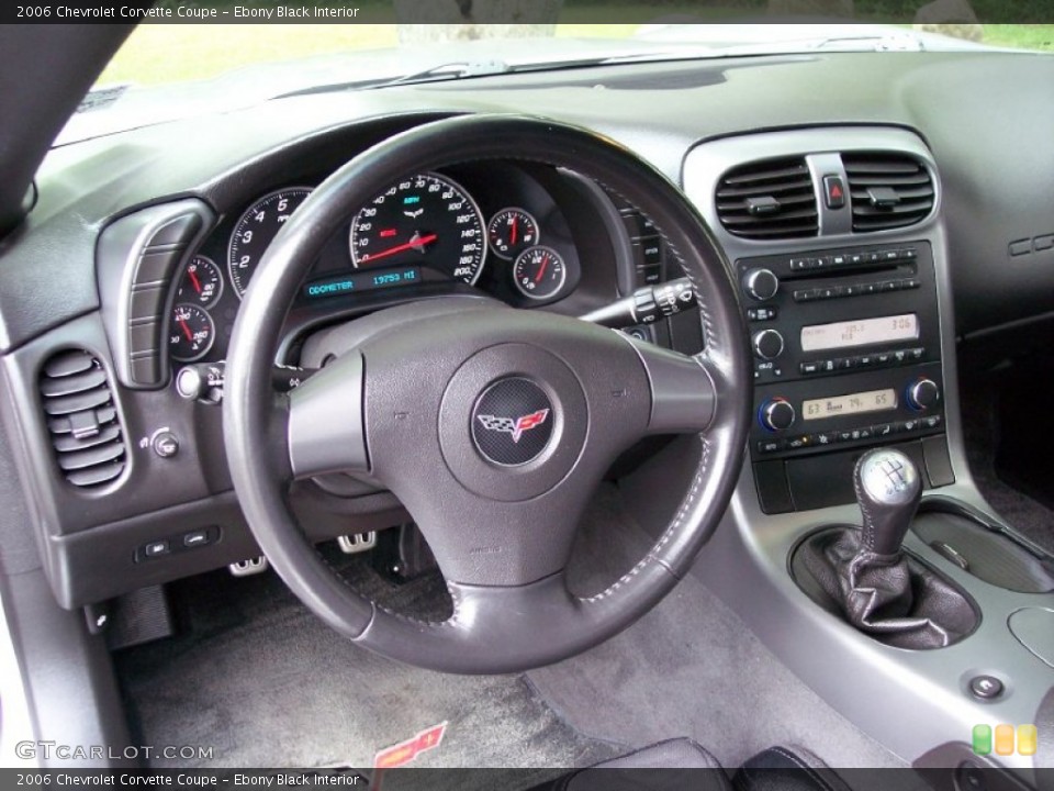 Ebony Black Interior Steering Wheel for the 2006 Chevrolet Corvette Coupe #52326699