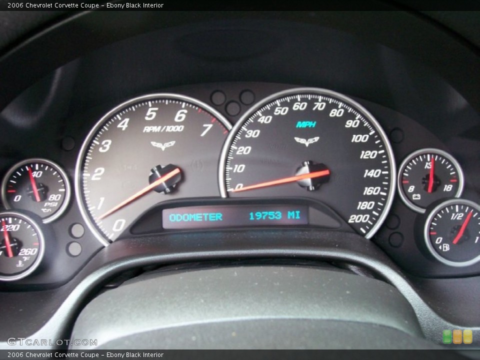 Ebony Black Interior Gauges for the 2006 Chevrolet Corvette Coupe #52327059