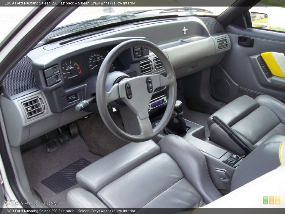 Saleen Grey/White/Yellow Interior Prime Interior for the 1989 Ford Mustang Saleen SSC Fastback #52329135