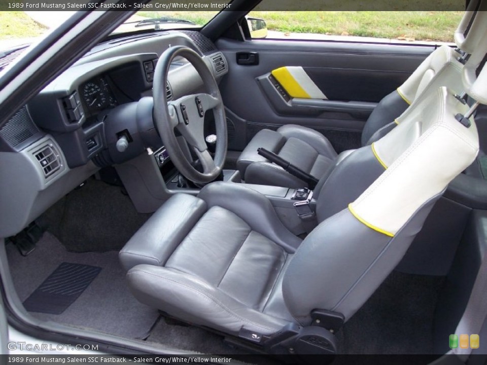 Saleen Grey/White/Yellow Interior Photo for the 1989 Ford Mustang Saleen SSC Fastback #52329150