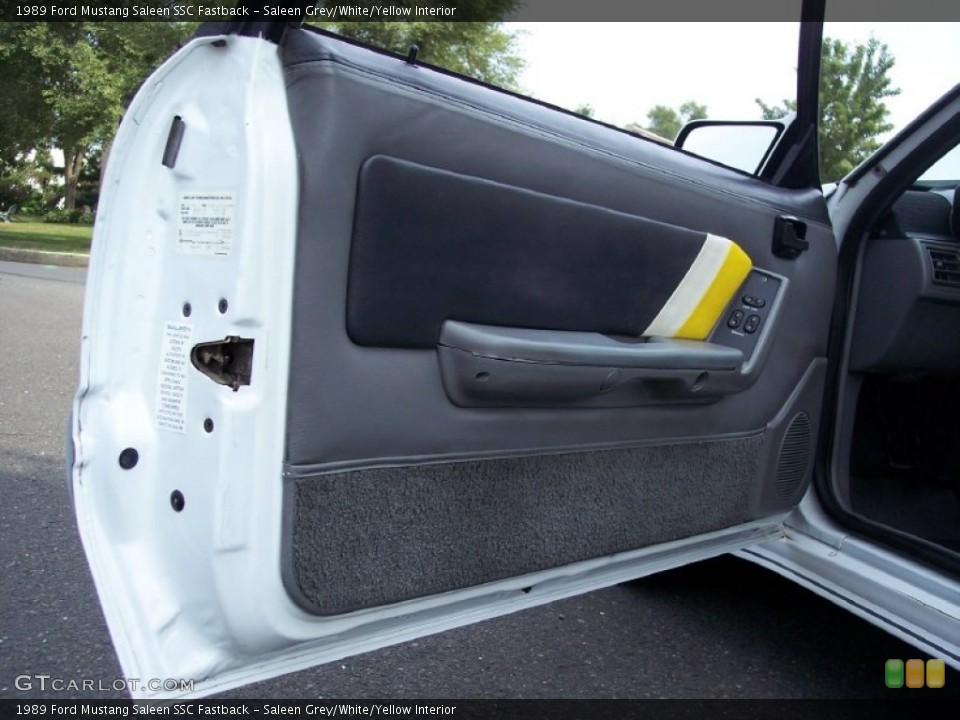 Saleen Grey/White/Yellow Interior Door Panel for the 1989 Ford Mustang Saleen SSC Fastback #52329192