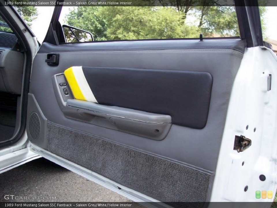 Saleen Grey/White/Yellow Interior Door Panel for the 1989 Ford Mustang Saleen SSC Fastback #52329297