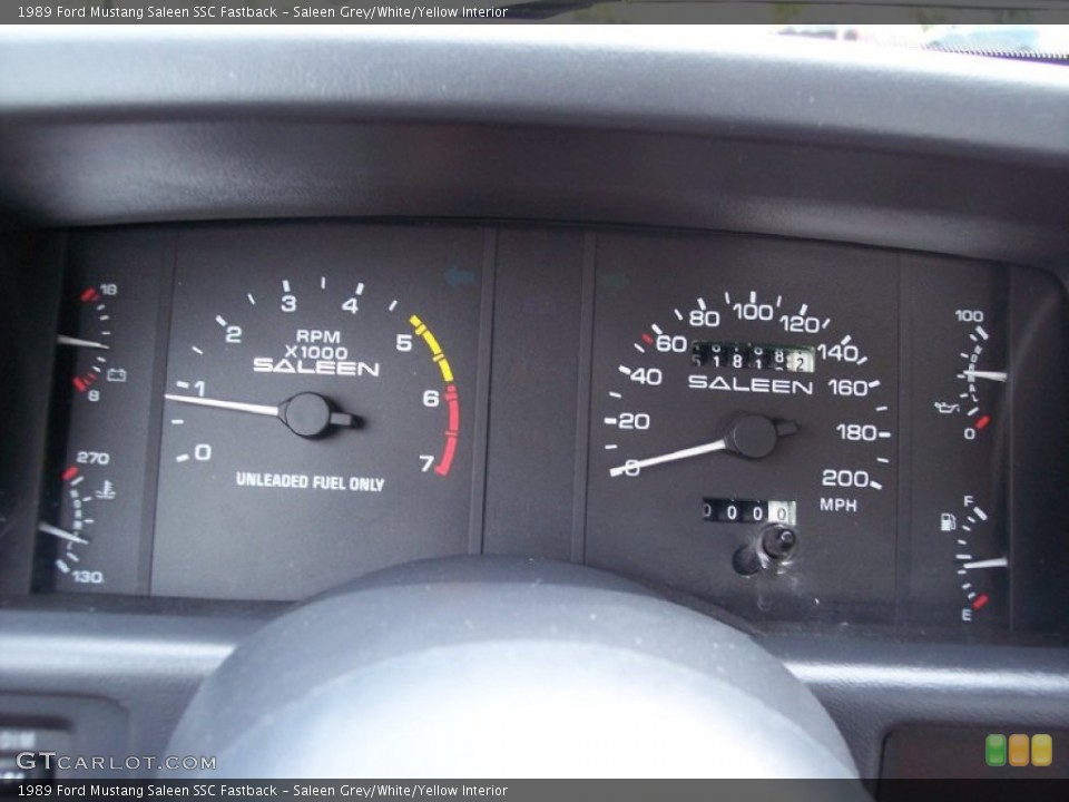 Saleen Grey/White/Yellow Interior Gauges for the 1989 Ford Mustang Saleen SSC Fastback #52329414