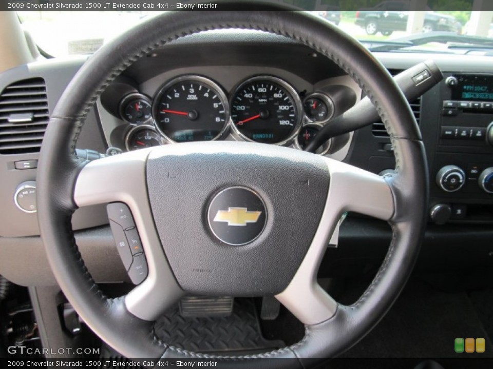Ebony Interior Steering Wheel for the 2009 Chevrolet Silverado 1500 LT Extended Cab 4x4 #52329912