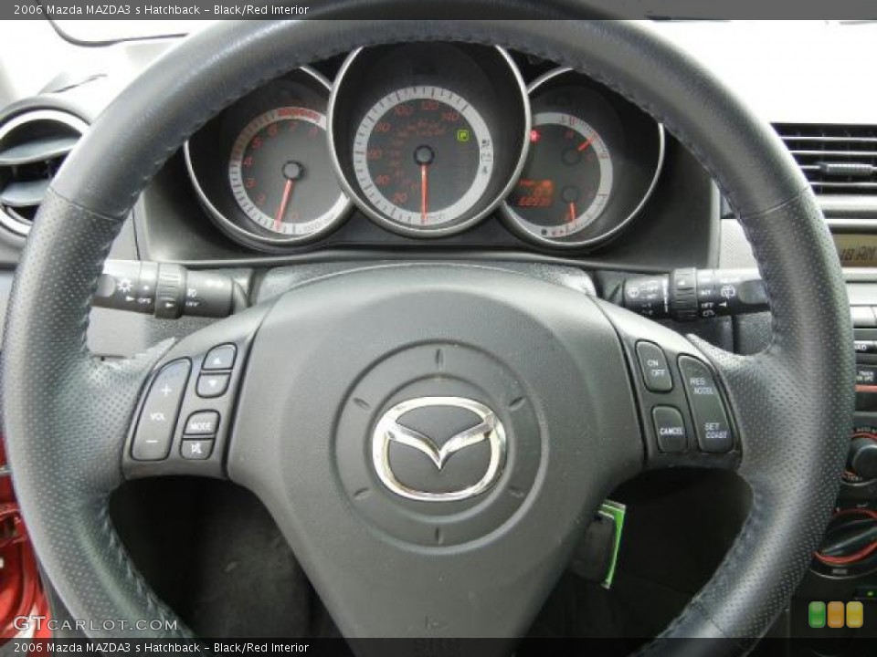 Black/Red Interior Steering Wheel for the 2006 Mazda MAZDA3 s Hatchback #52329957