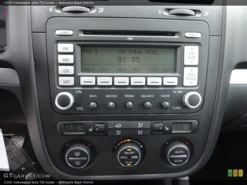 Anthracite Black Interior Controls for the 2006 Volkswagen Jetta TDI Sedan #52332978