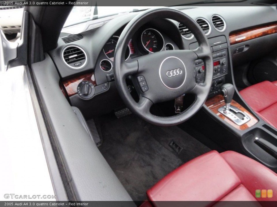 Red Interior Dashboard for the 2005 Audi A4 3.0 quattro Cabriolet #52333326