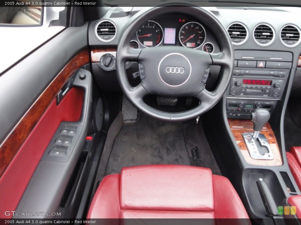 Red Interior Dashboard for the 2005 Audi A4 3.0 quattro Cabriolet #52333530