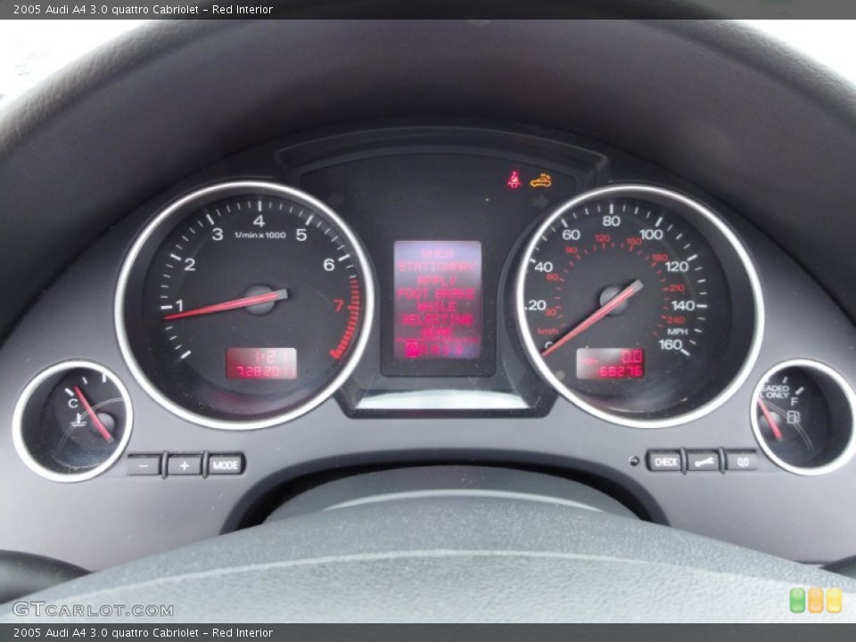Red Interior Gauges for the 2005 Audi A4 3.0 quattro Cabriolet #52333707