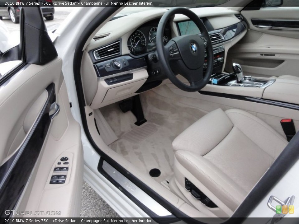 Champagne Full Merino Leather Interior Photo for the 2010 BMW 7 Series 750Li xDrive Sedan #52334765