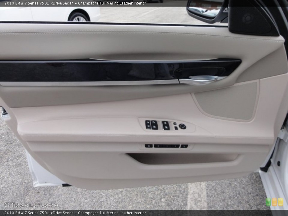 Champagne Full Merino Leather Interior Door Panel for the 2010 BMW 7 Series 750Li xDrive Sedan #52334787