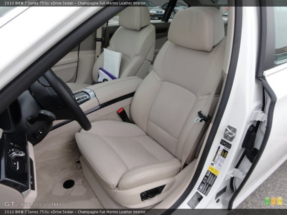 Champagne Full Merino Leather Interior Photo for the 2010 BMW 7 Series 750Li xDrive Sedan #52334838