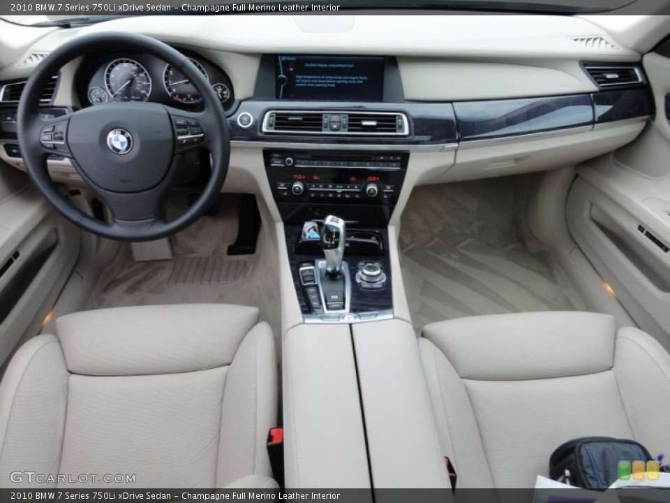 Champagne Full Merino Leather Interior Dashboard for the 2010 BMW 7 Series 750Li xDrive Sedan #52335030