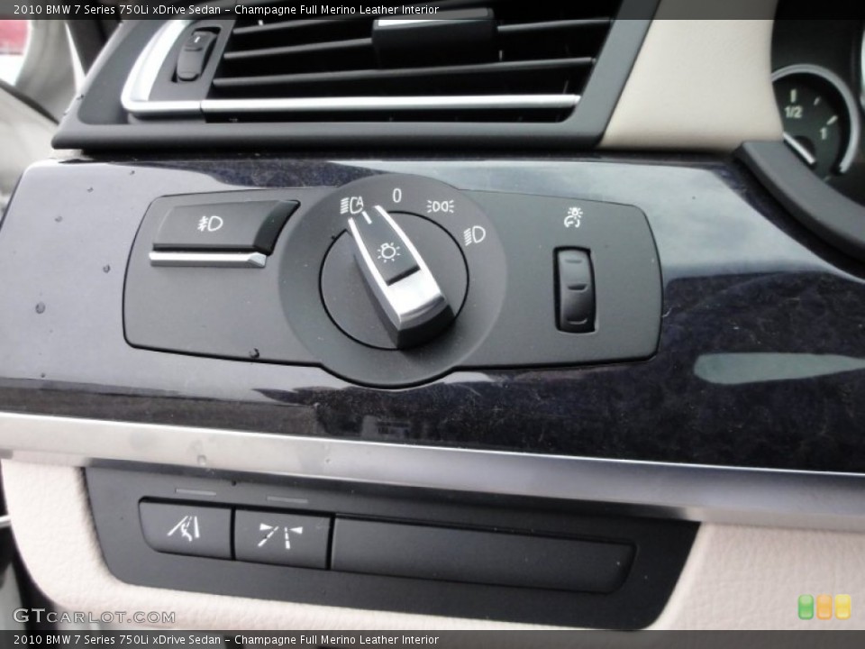 Champagne Full Merino Leather Interior Controls for the 2010 BMW 7 Series 750Li xDrive Sedan #52335414