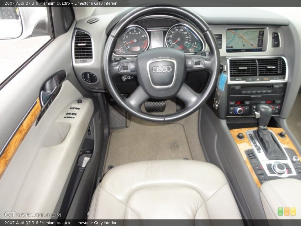 Limestone Grey Interior Dashboard for the 2007 Audi Q7 3.6 Premium quattro #52337100