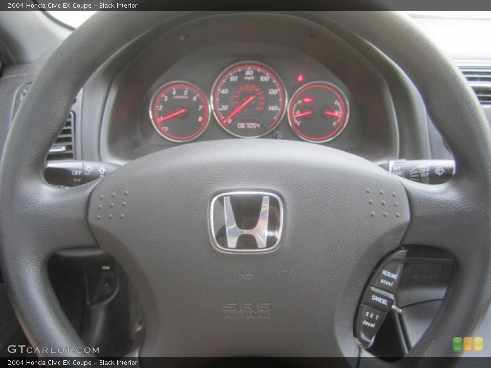 Black Interior Steering Wheel for the 2004 Honda Civic EX Coupe #52343303