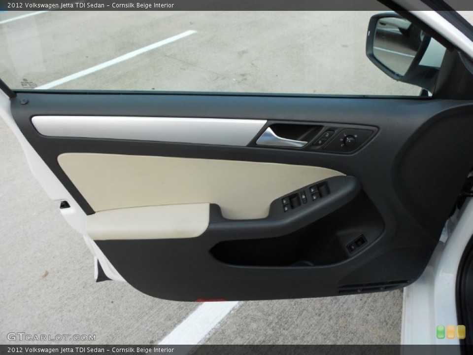 Cornsilk Beige Interior Door Panel for the 2012 Volkswagen Jetta TDI Sedan #52344612