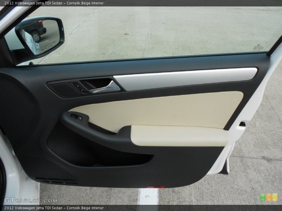 Cornsilk Beige Interior Door Panel for the 2012 Volkswagen Jetta TDI Sedan #52344642