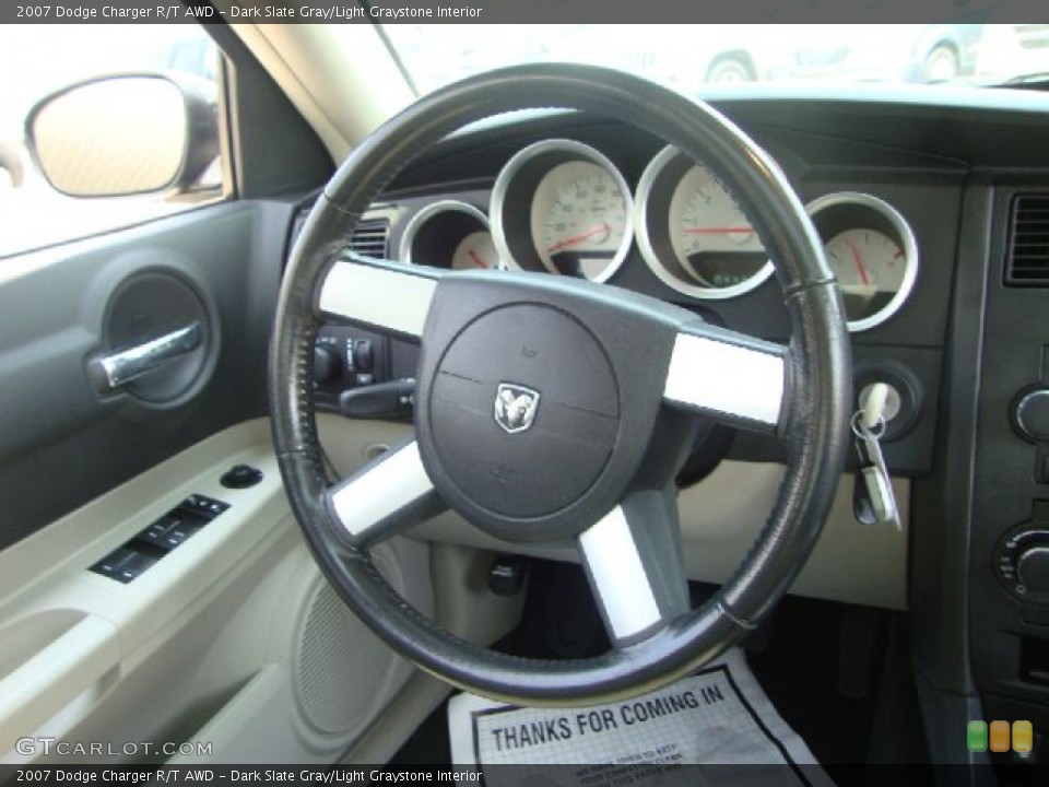 Dark Slate Gray/Light Graystone Interior Steering Wheel for the 2007 Dodge Charger R/T AWD #52353069