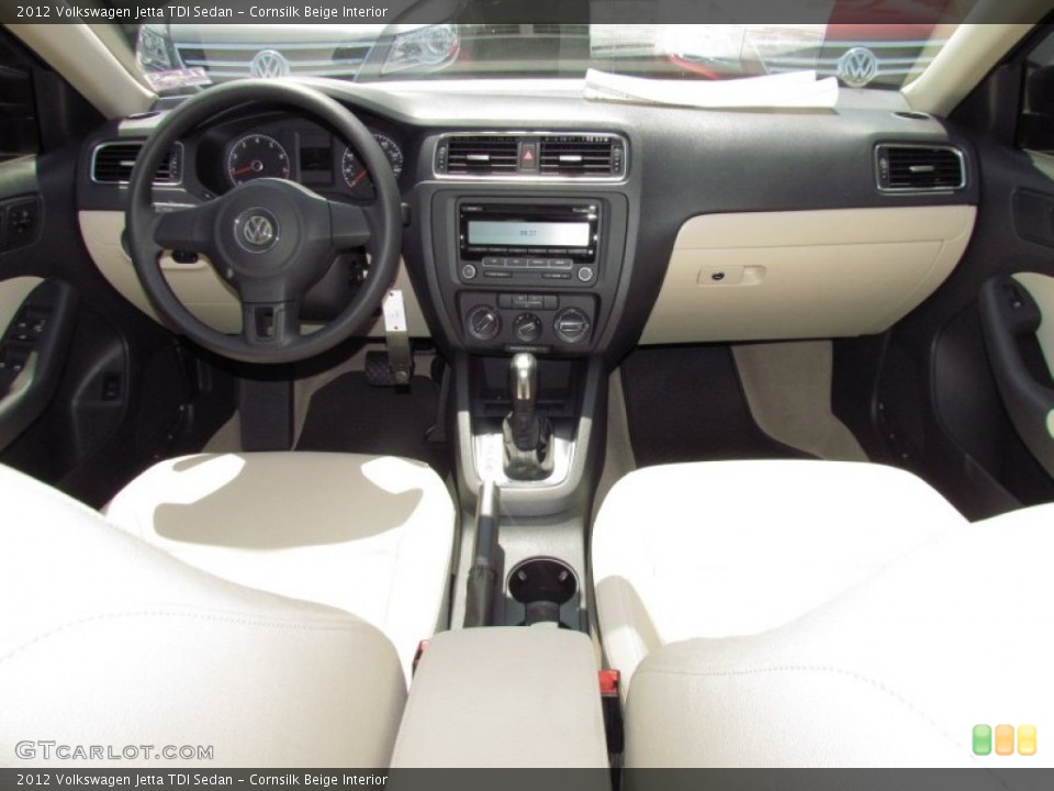 Cornsilk Beige Interior Dashboard for the 2012 Volkswagen Jetta TDI Sedan #52355034