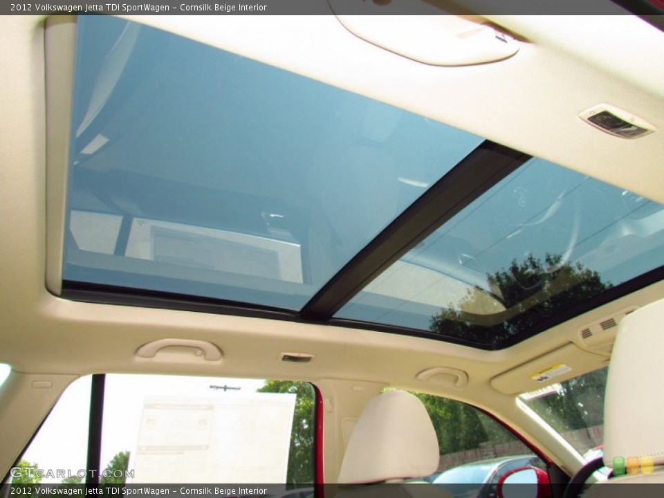 Cornsilk Beige Interior Sunroof for the 2012 Volkswagen Jetta TDI SportWagen #52355421