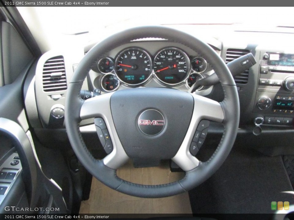 Ebony Interior Steering Wheel for the 2011 GMC Sierra 1500 SLE Crew Cab 4x4 #52355445
