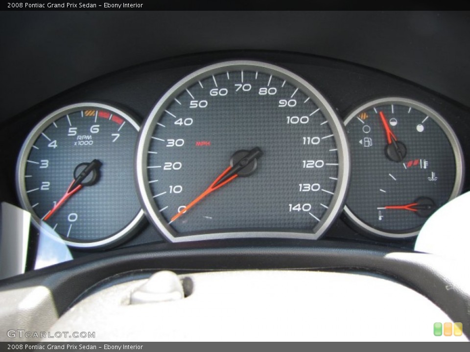 Ebony Interior Gauges for the 2008 Pontiac Grand Prix Sedan #52356519